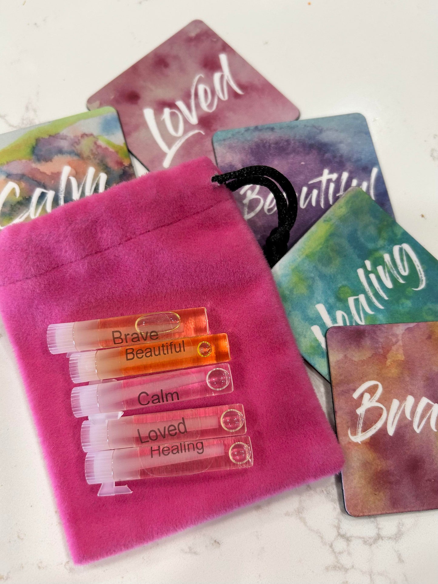 Sampler set of crystal essential oil blends