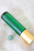 Load image into Gallery viewer, SO LUCKY Green bottle with green aventurine rollerball

