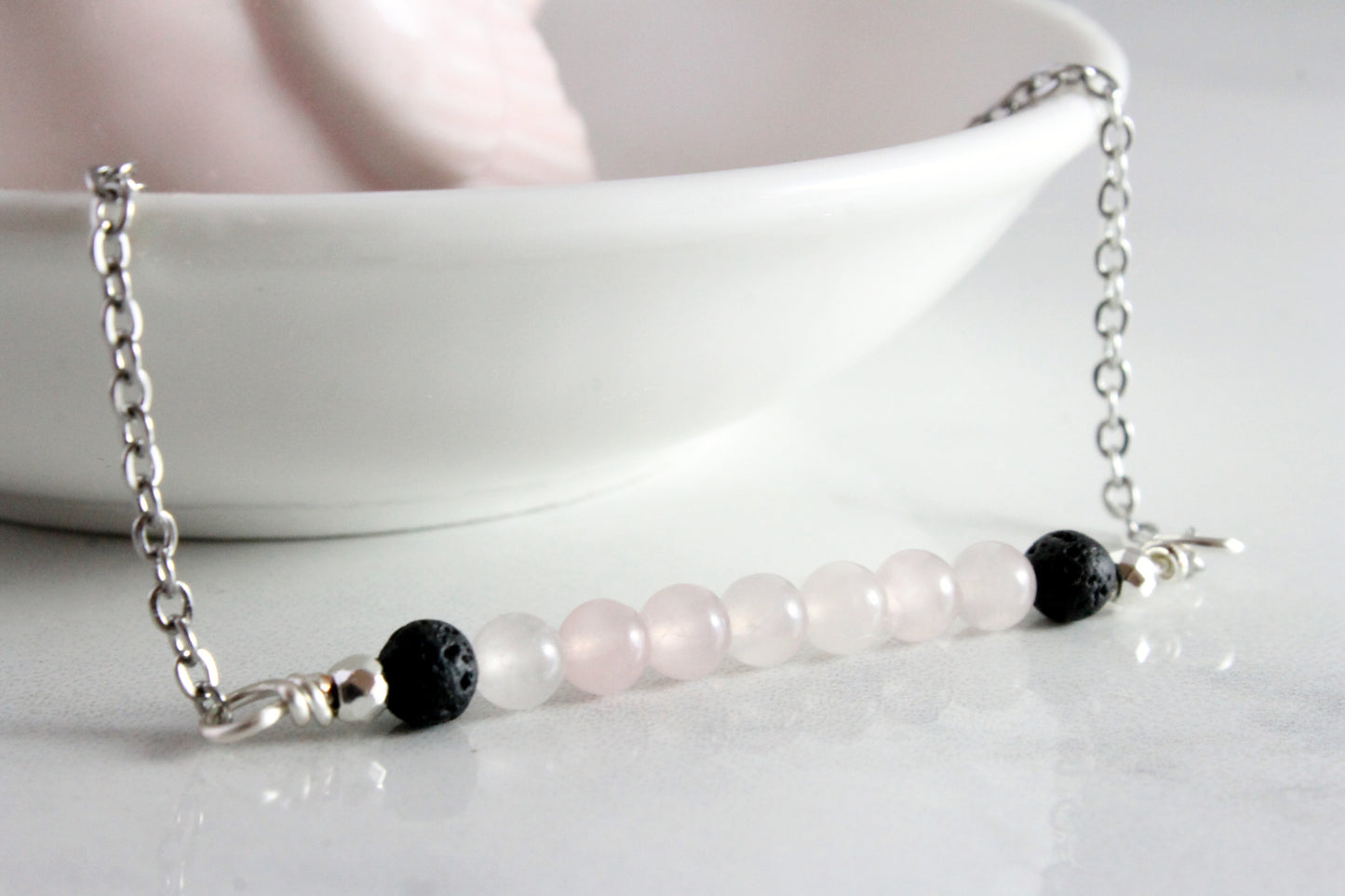 You are Loved - Rose Quartz Crystal Roller bottle & Necklace set
