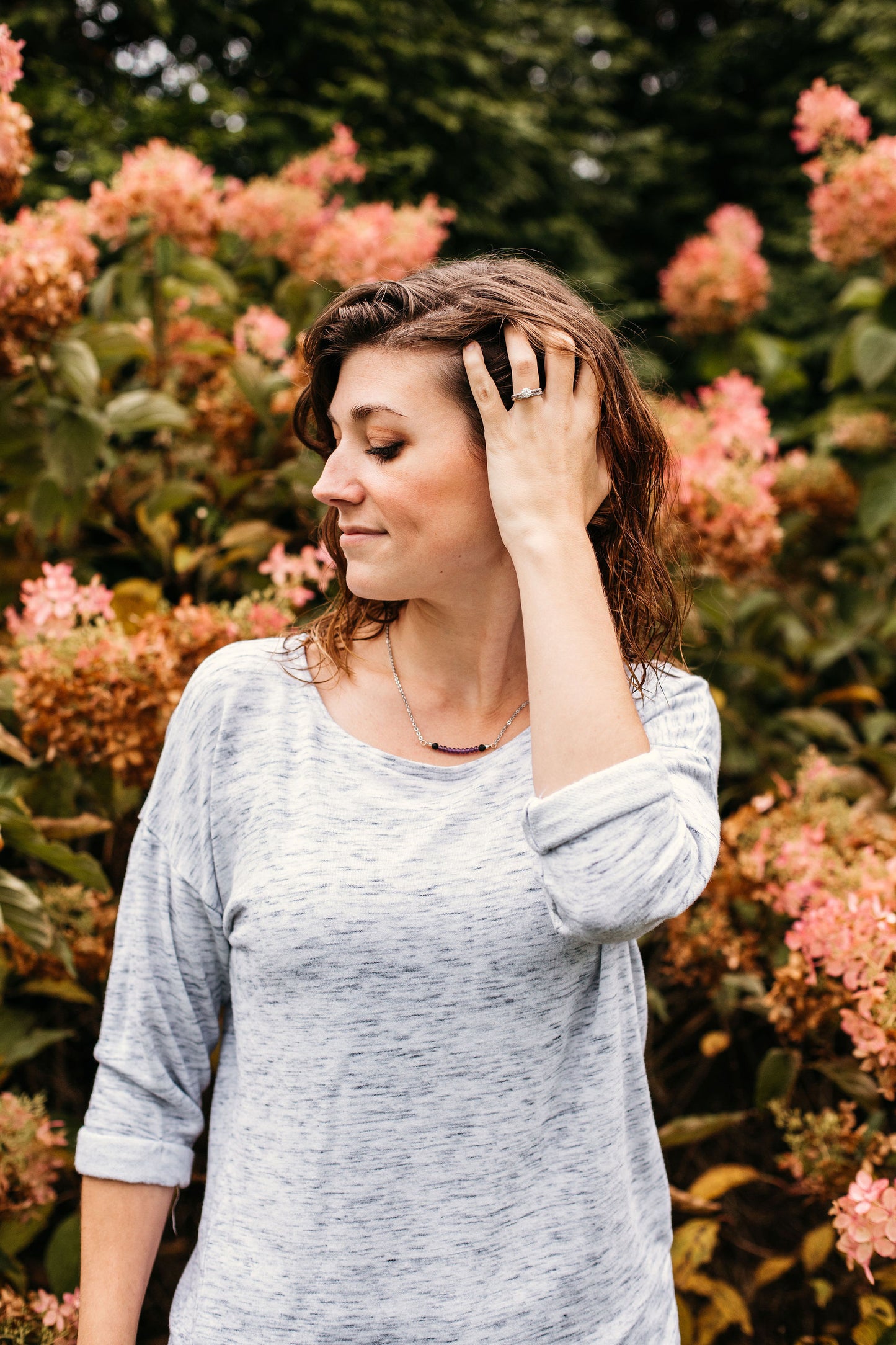 You are Beautiful - Amethyst Crystal Roller bottle & Necklace set
