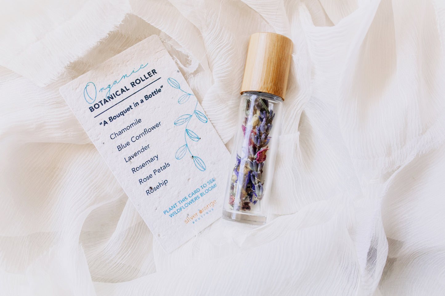 Botanical roller singles with seed paper card