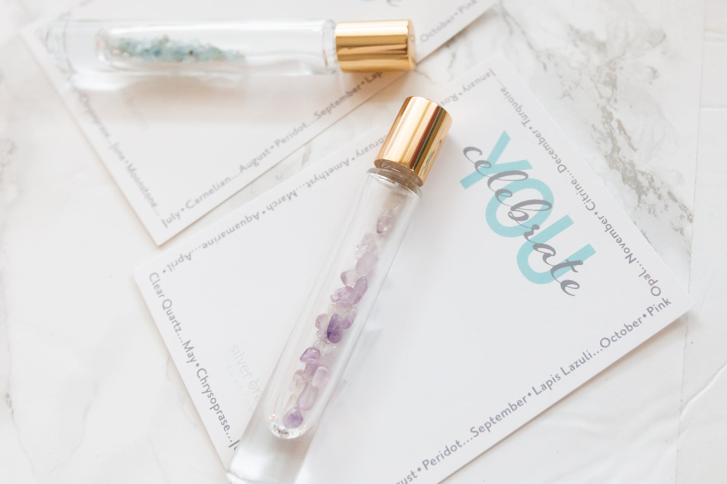 Crystal Roller with AMETHYST - February Birthstone