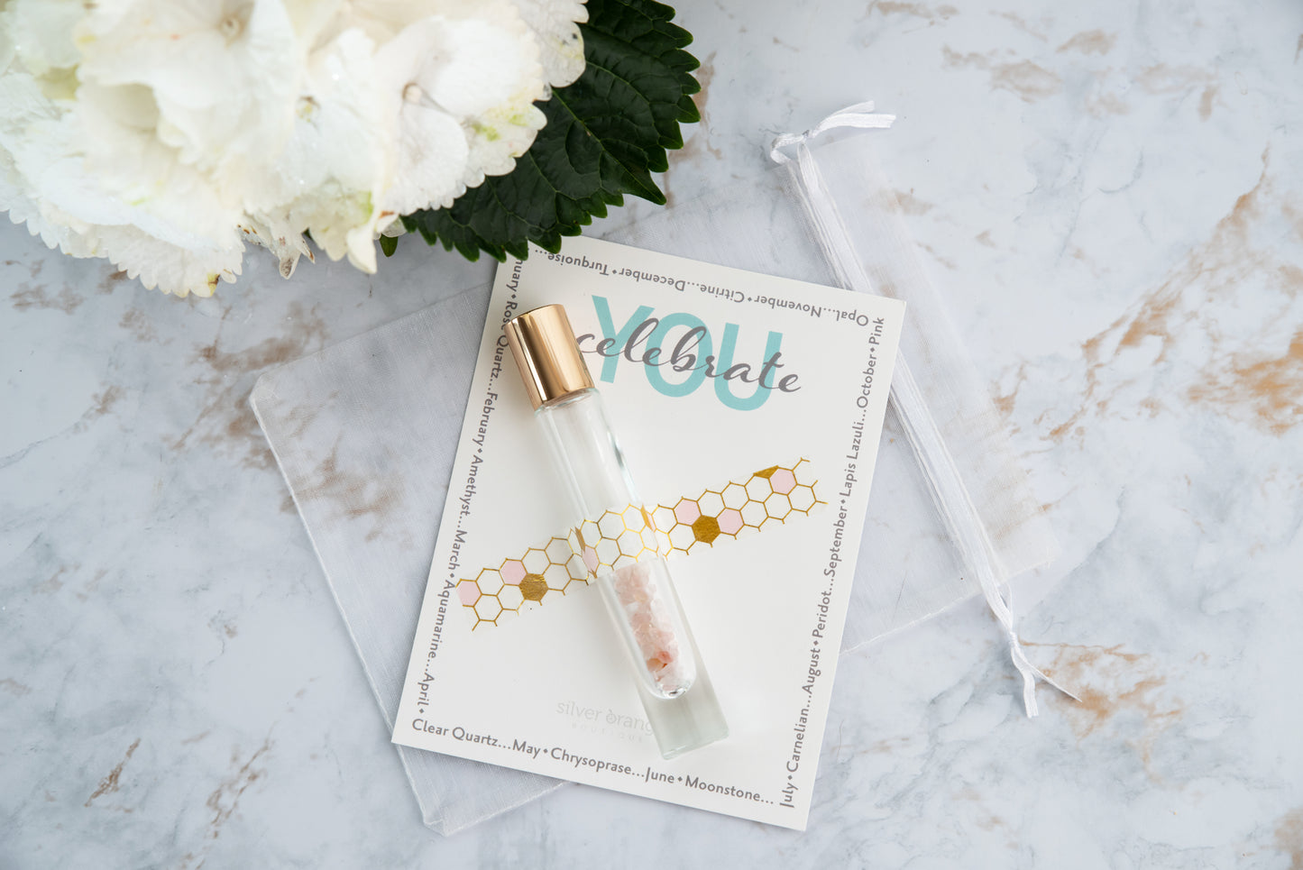 Crystal Roller with PINK OPAL - October Birthstone