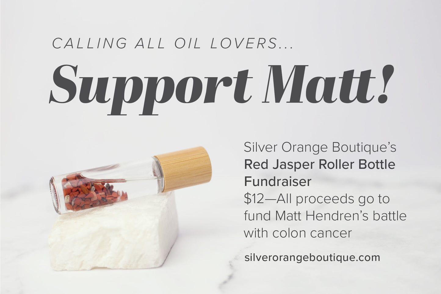 Support Matt! Red Jasper roller bottle & affirmation card
