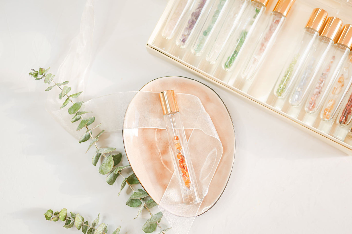Crystal Roller with CARNELIAN - July Birthstone