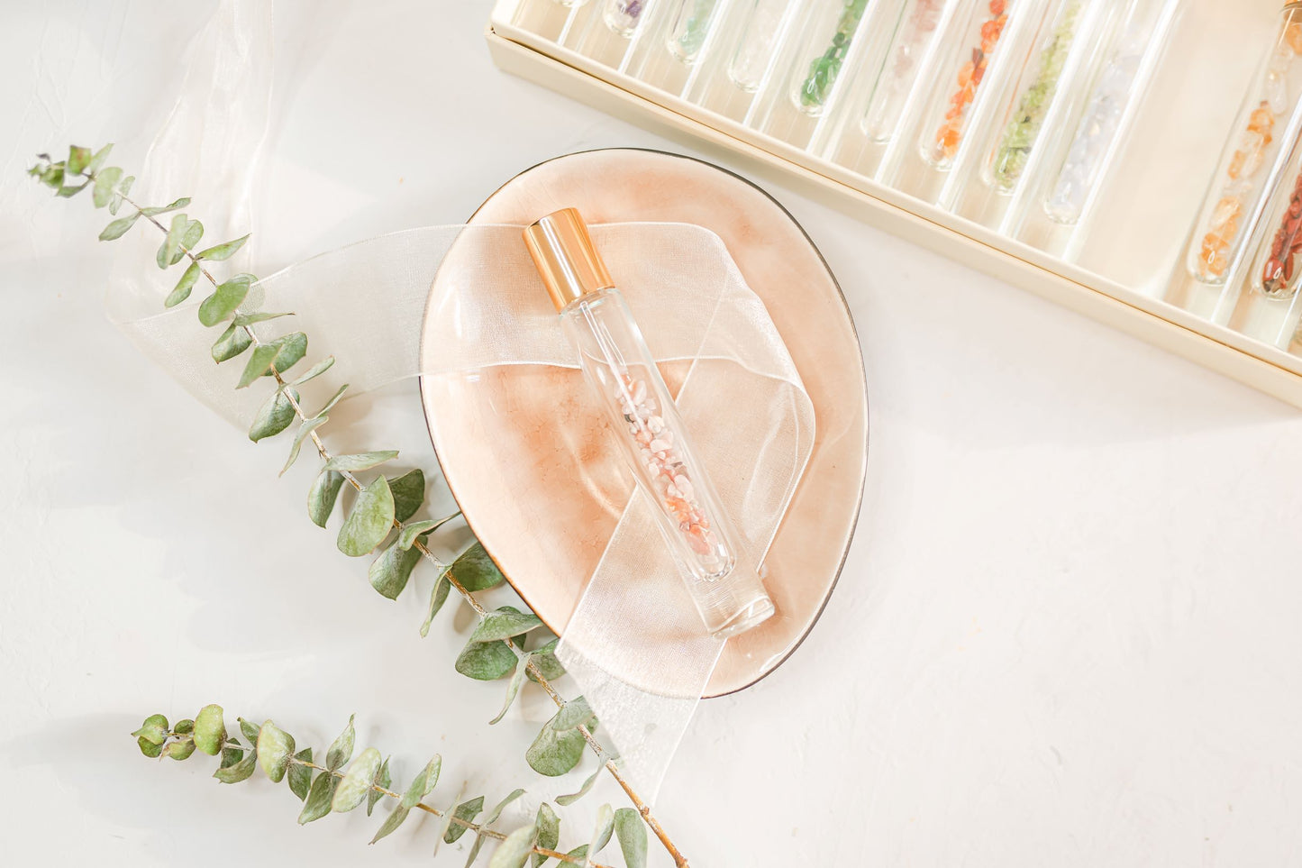 Crystal Roller with PINK OPAL - October Birthstone