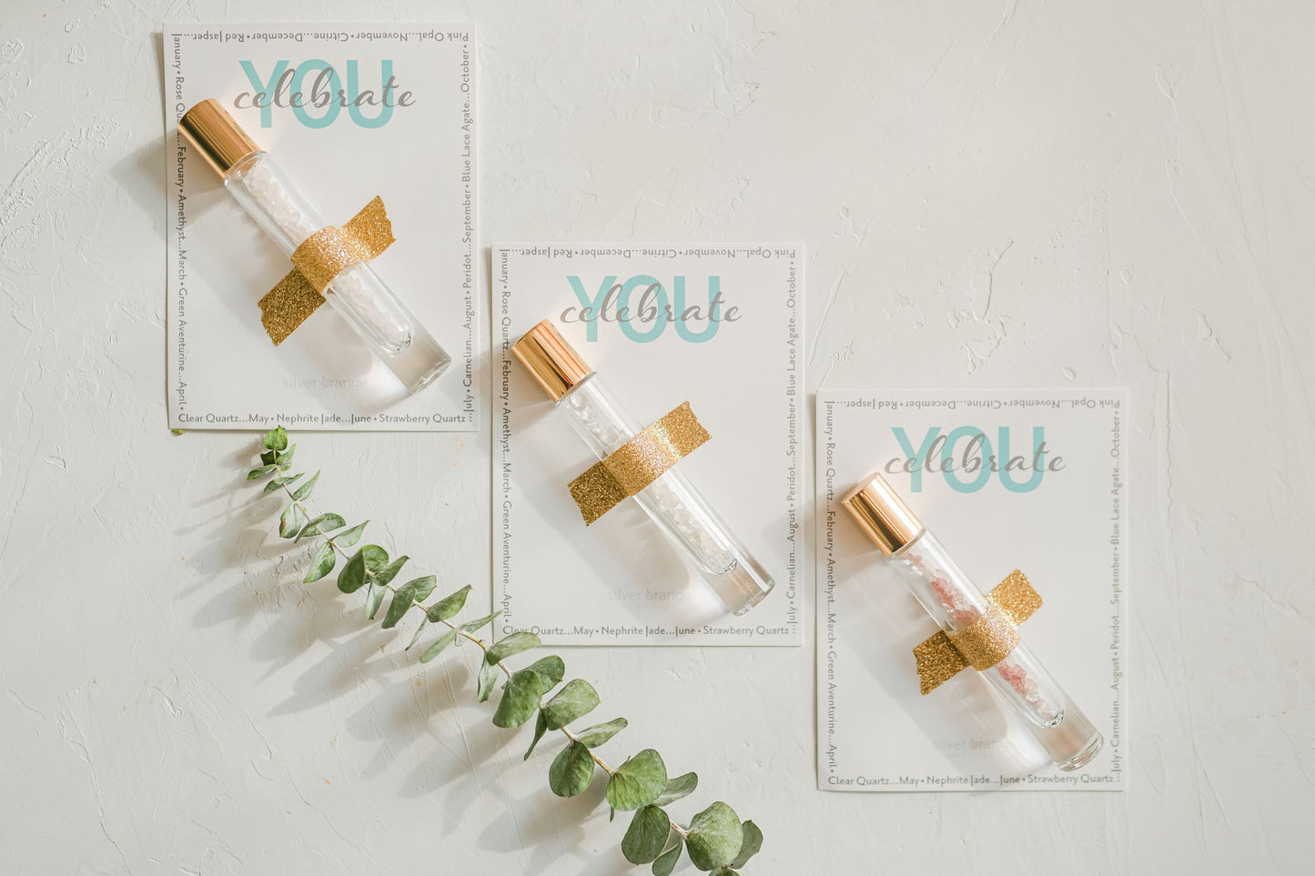 Crystal Roller with CLEAR QUARTZ - April Birthstones