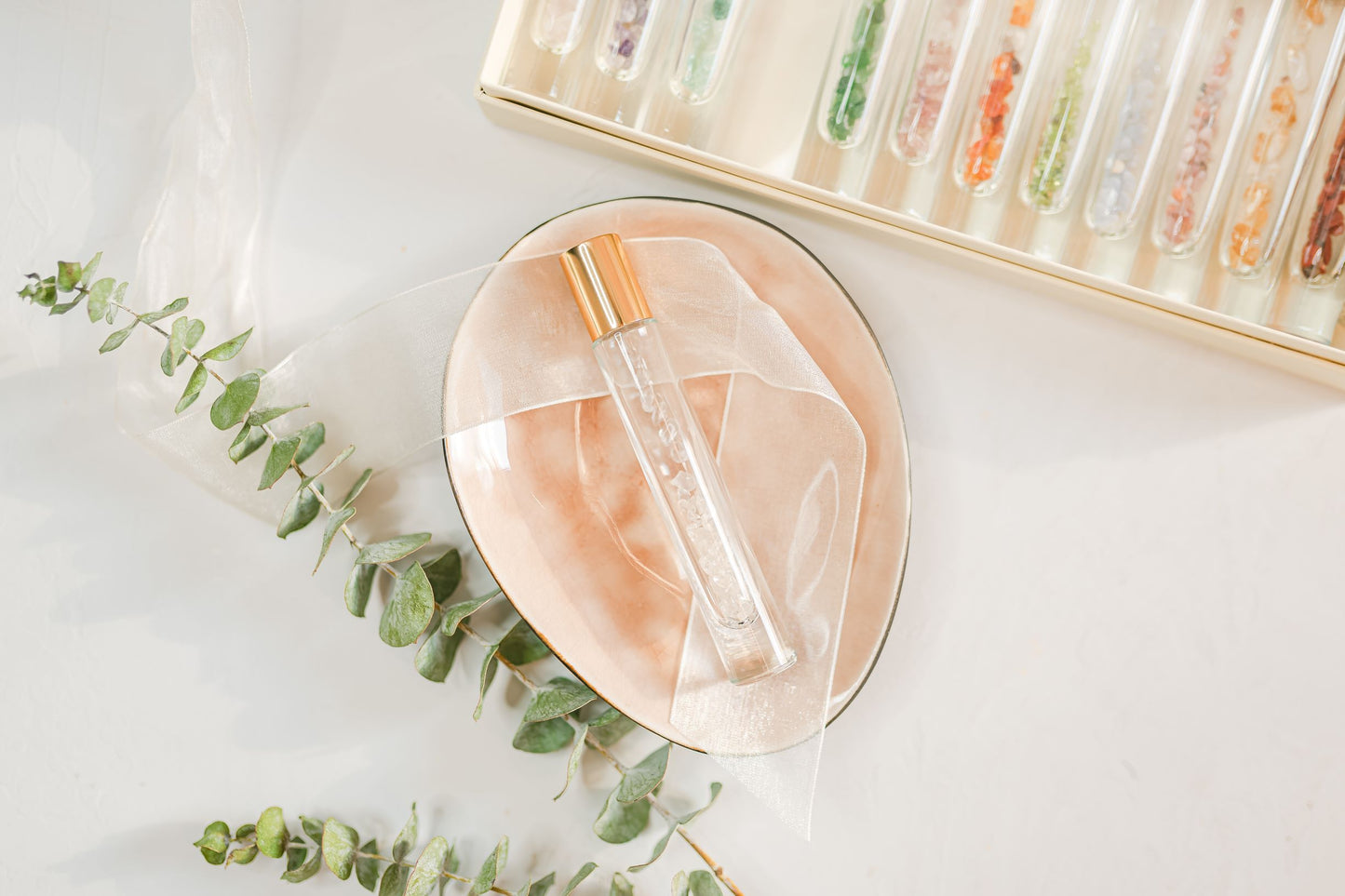 Crystal Roller with CLEAR QUARTZ - April Birthstones