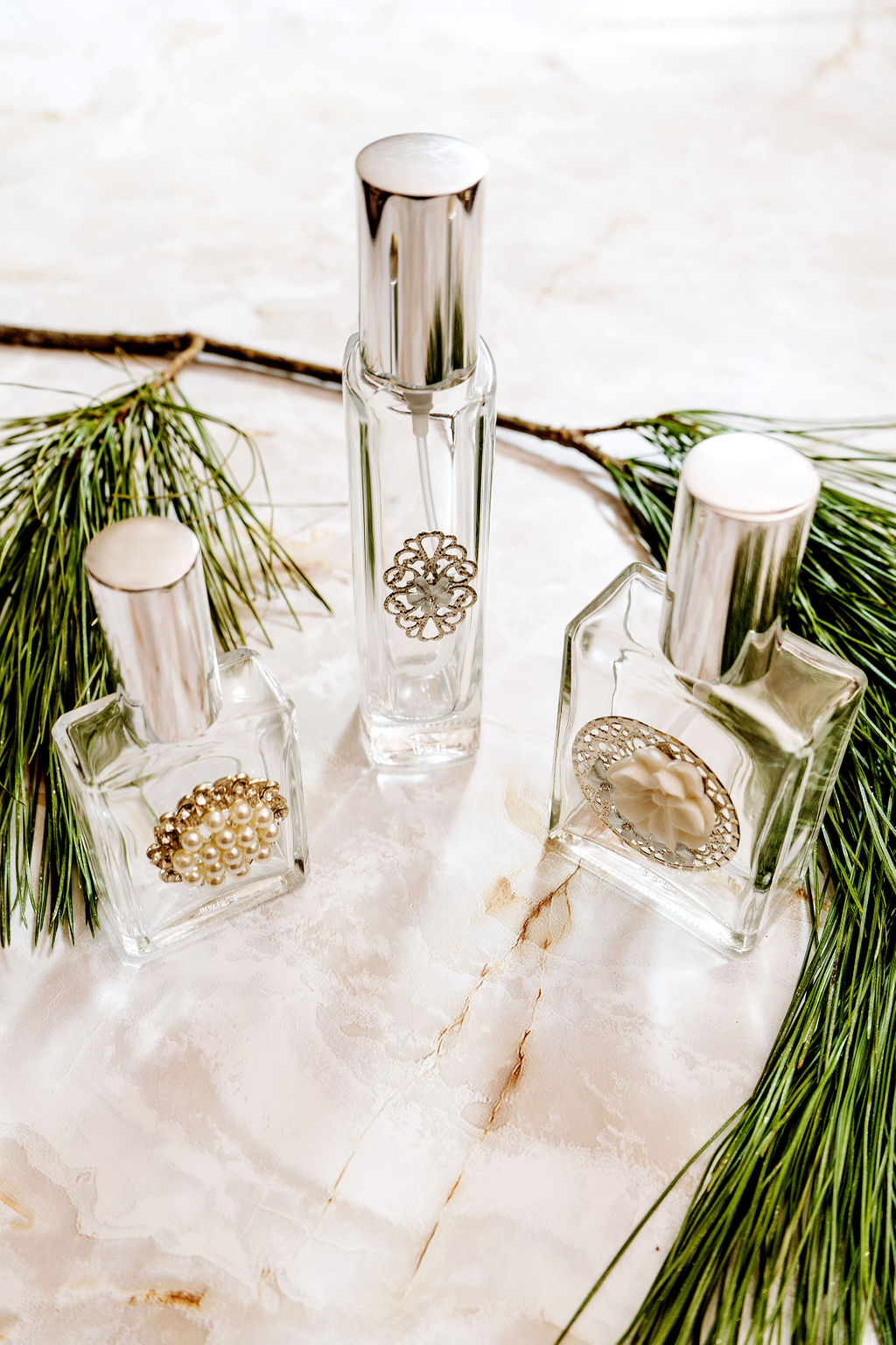 Perfume Bottle Trio - Striking Silver
