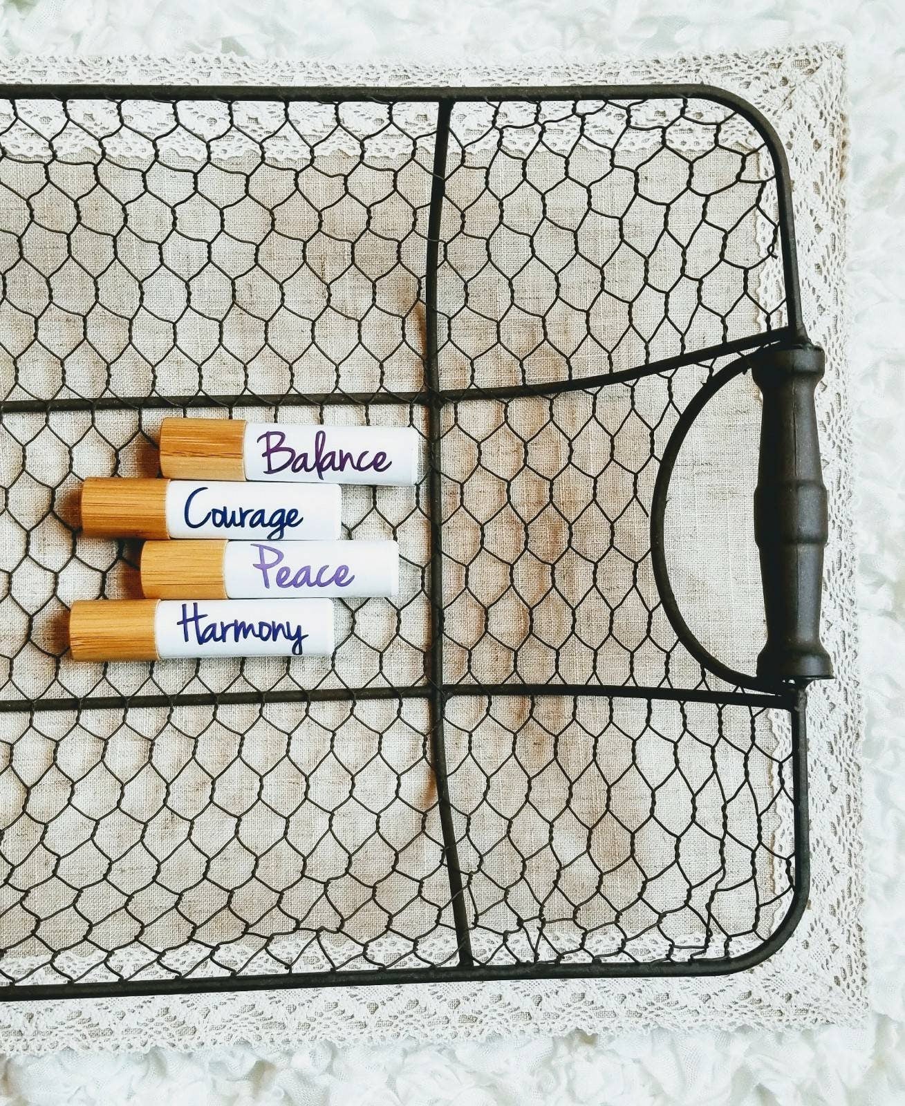 All the Feels roller bottle set with bamboo caps