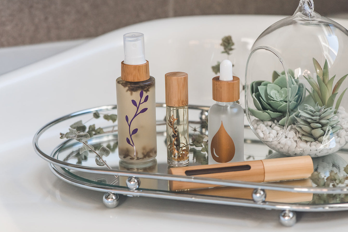 For Your Eyes Only, bamboo bottle set with botanicals
