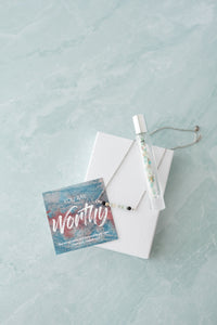 You are Worthy - Blue Lace Agate Crystal Roller bottle & Necklace set