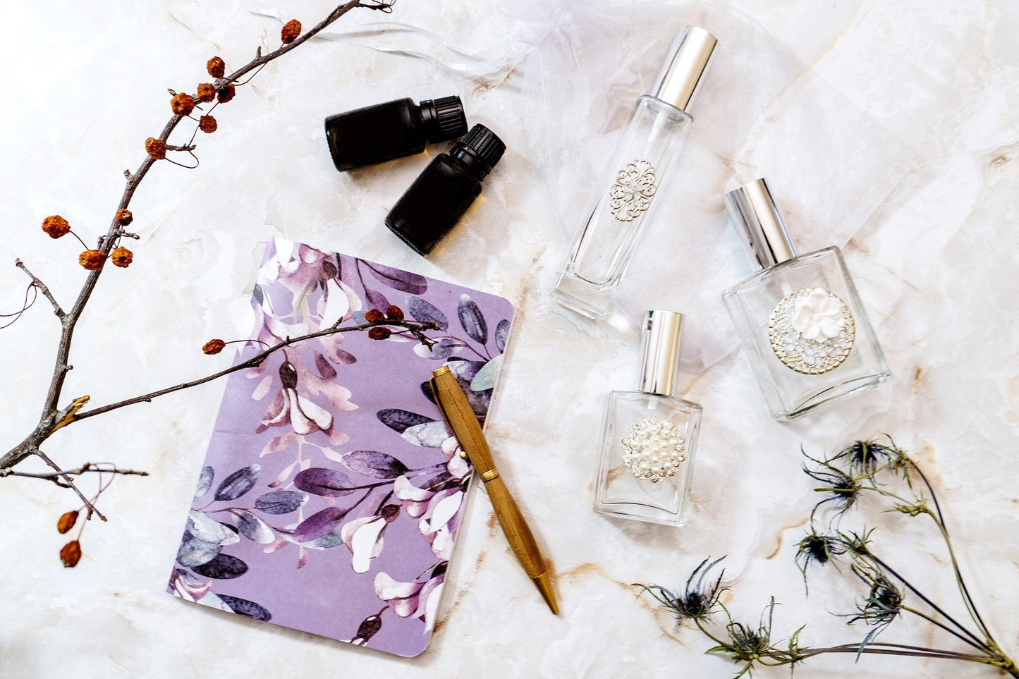 Perfume Bottle Trio - Striking Silver