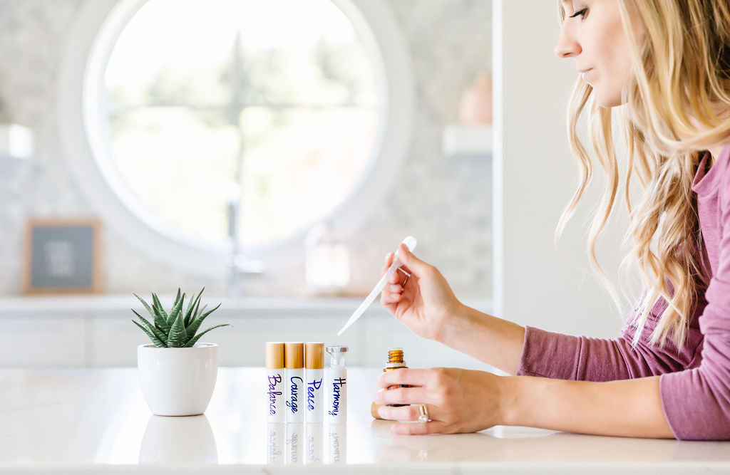 All the Feels roller bottle set with bamboo caps