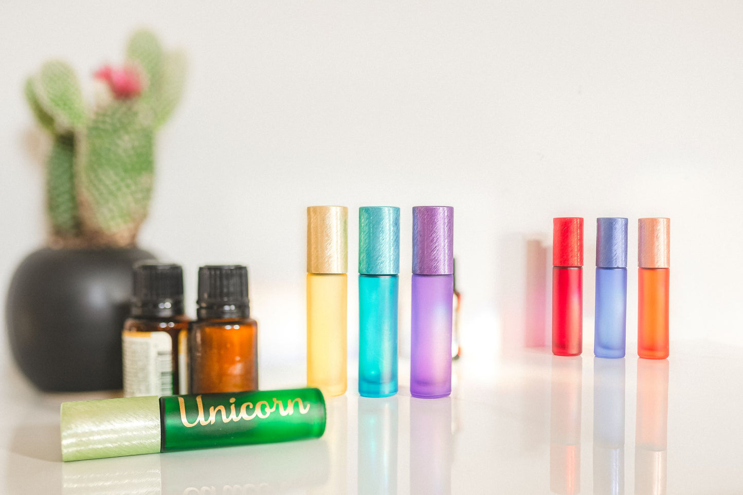 Rainbow Luxe Roller bottle set with decals and all the extras!