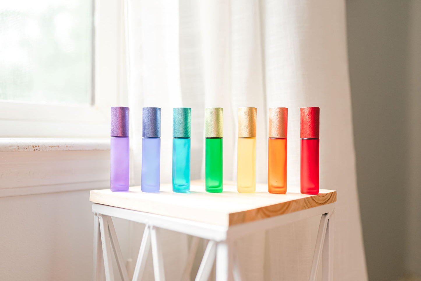 Rainbow Luxe Roller bottle set with decals and all the extras!