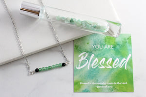 You are Blessed - Green Aventurine Crystal Roller bottle & Necklace set