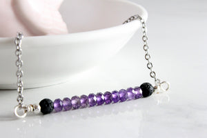 You are Beautiful - Amethyst Crystal Roller bottle & Necklace set