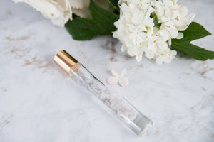 Crystal Roller with ROSE QUARTZ - January Birthstone