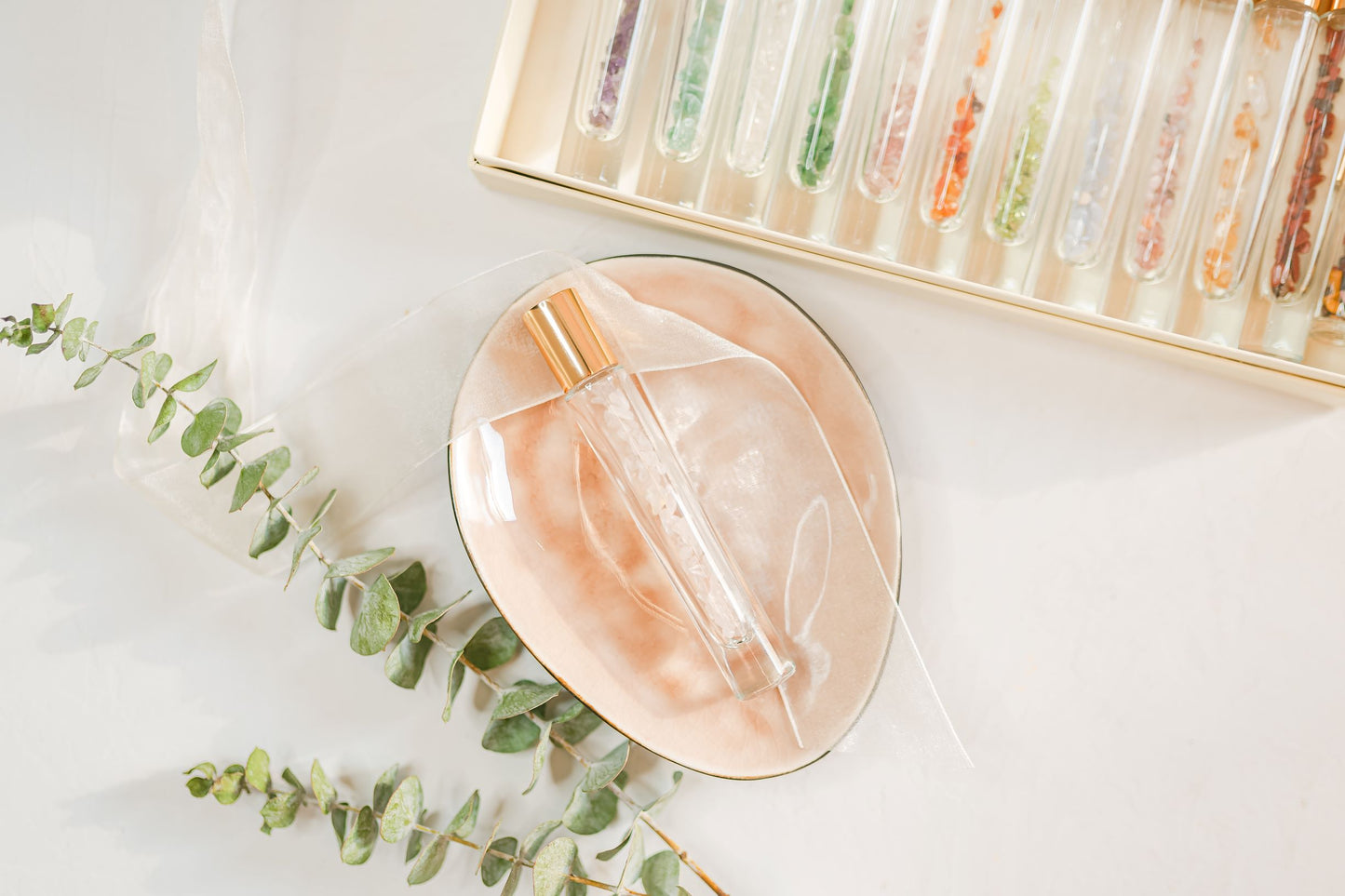 Crystal Roller with ROSE QUARTZ - January Birthstone
