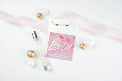 You are Loved - Rose Quartz Crystal Roller bottle & Necklace set