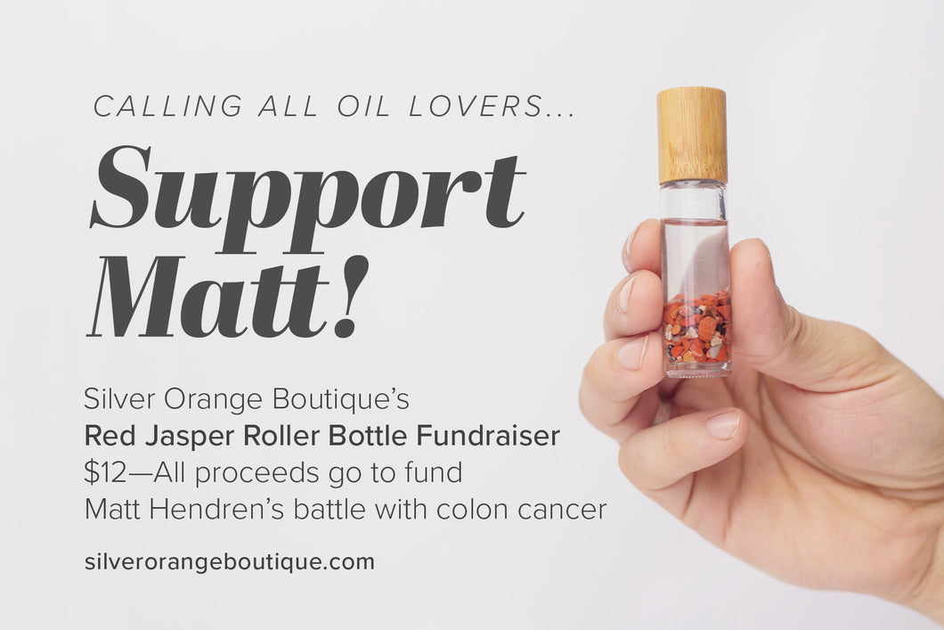 Support Matt! Red Jasper roller bottle & affirmation card