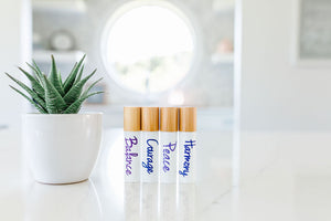 All the Feels roller bottle set with bamboo caps