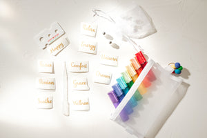 Rainbow Luxe Roller bottle set with decals and all the extras!